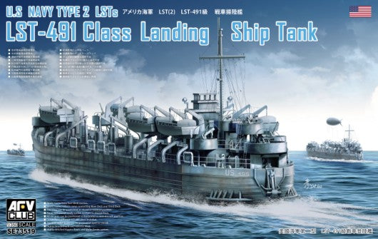 AFV Club 73519 1/350 USN LST491 Class Type 2 Landing Ship Tank