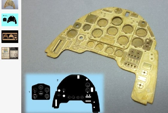 Airscale 2419 1/24 Junkers Ju87B Stuka Instrument Panel (Photo-Etch & Decal) for ARX (D)