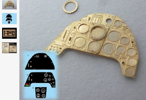 Airscale 2422 1/24 Messerschmitt Me109G Instrument Panel (Photo-Etch & Decal) for TSM (D)