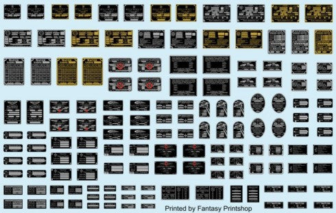 Airscale 2427 1/24 Metallic Engine/Airframe Dataplates (Decal) (D)