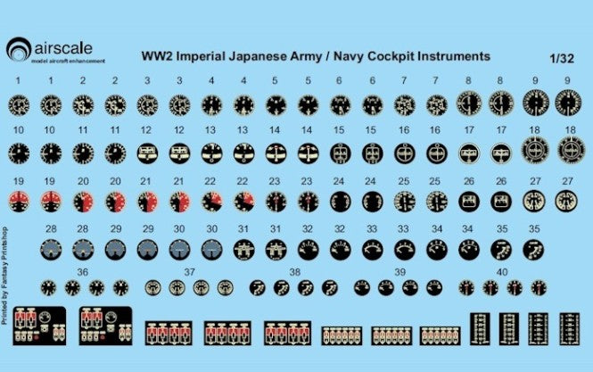 Airscale 3215 1/32 WWII IJA/IJN Instrument Dials (Decal) (D)