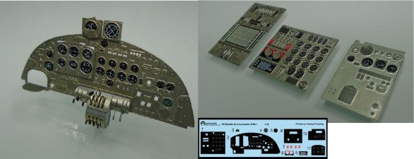 Airscale 3216 1/32 Avro Lancaster B Mk I Instrument Panel Upgrade Set (Photo-Etch & Decal) for HKM