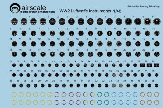 Airscale 4802 1/48 WWII Luftwaffe Instrument Dials (Decal)