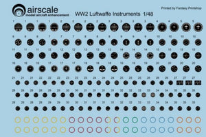 Airscale 4802 1/48 WWII Luftwaffe Instrument Dials (Decal)