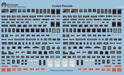 Airscale 4803 1/48 WWII Allied Cockpit Placards & Dataplates (Decal)