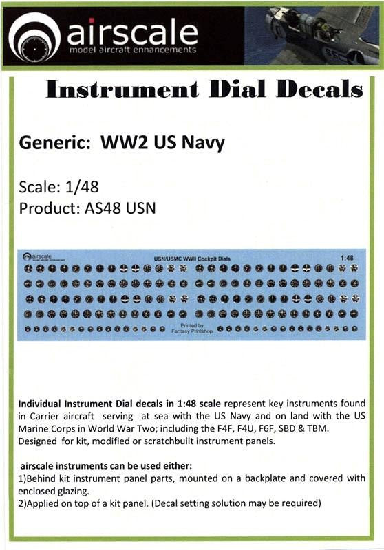 Airscale 4807 1/48 WWII USAAF Instrument Dials (Decal)