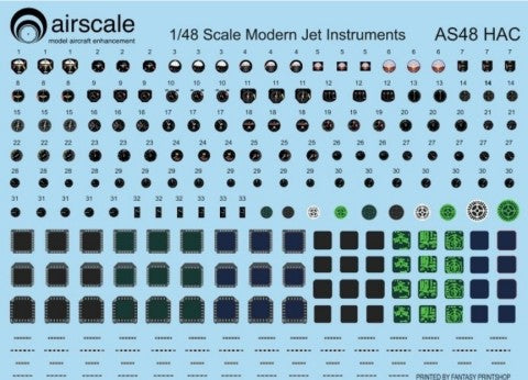 Airscale 4813 1/48 Modern Jet Instrument Dials (Decal)