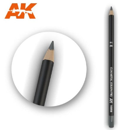 AK Interactive 10018 Weathering Pencils: Gun Metal (Graphite) (5/Bx)