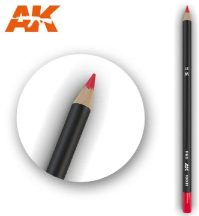 AK Interactive 10031 Weathering Pencils: Red (5/Bx)