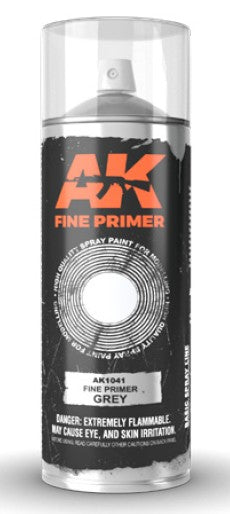 AK Interactive 1041 Fine Grey Lacquer Primer 200ml Spray
