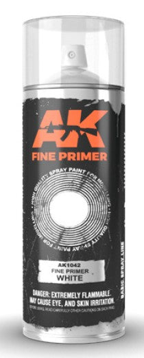 AK Interactive 1042 Fine White Lacquer Primer 200ml Spray