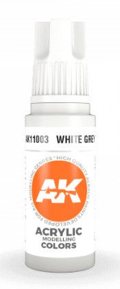 AK Interactive 11003 White Grey Acrylic 3G Paint 17ml Bottle