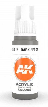 AK Interactive 11015 Dark Sea Grey 3G Acrylic Paint 17ml Bottle