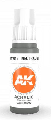 AK Interactive 11018 Neutral Grey 3G Acrylic Paint 17ml Bottle