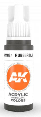 AK Interactive 11027 Rubber Black 3G Acrylic Paint 17ml Bottle