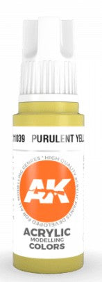 AK Interactive 11039 Purulent Yellow 3G Acrylic Paint 17ml Bottle