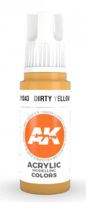 AK Interactive 11043 Dirty Yellow 3G Acrylic Paint 17ml Bottle