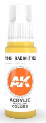 AK Interactive 11046 Radiant Yellow 3G Acrylic Paint 17ml Bottle