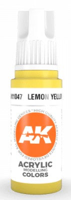 AK Interactive 11047 Lemon Yellow 3G Acrylic Paint 17ml Bottle