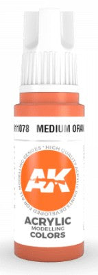 AK Interactive 11078 Medium Orange 3G Acrylic Paint 17ml Bottle