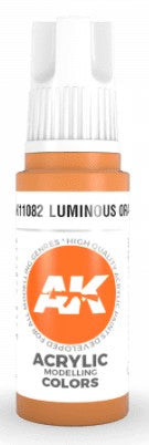 AK Interactive 11082 Luminous Orange 3G Acrylic Paint 17ml Bottle