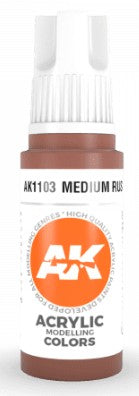 AK Interactive 11103 Medium Rust 3G Acrylic Paint 17ml Bottle