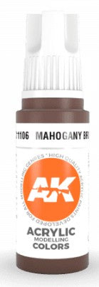 AK Interactive 11106 Mahogany Brown 3G Acrylic Paint 17ml Bottle