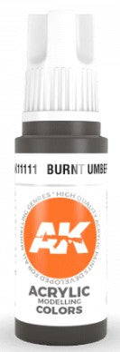 AK Interactive 11111 Burnt Umber 3G Acrylic Paint 17ml Bottle
