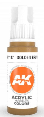 AK Interactive 11117 Golden Brown 3G Acrylic Paint 17ml Bottle