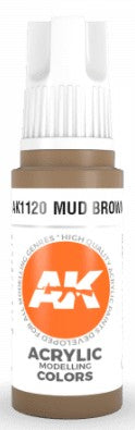 AK Interactive 11120 Mud Brown 3G Acrylic Paint 17ml Bottle