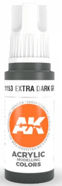 AK Interactive 11153 Extra Dark Green 3G Acrylic Paint 17ml Bottle