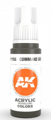 AK Interactive 11155 Command Green 3G Acrylic Paint 17ml Bottle