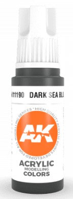 AK Interactive 11190 Dark Sea Blue 3G Acrylic Paint 17ml Bottle