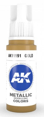 AK Interactive 11191 Gold Metallic 3G Acrylic Paint 17ml Bottle