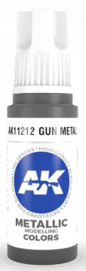 AK Interactive 11212 Gun Metal Metallic 3G Acrylic Paint 17ml Bottle