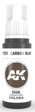 AK Interactive 11223 Carbon Black 3G Ink Acrylic Paint 17ml Bottle (D)