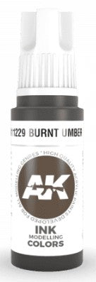 AK Interactive 11229 Burnt Umber Ink 3G Acrylic Paint 17ml Bottle (D)