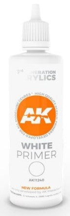 AK Interactive 11240 White 3G Acrylic Primer 100ml Bottle