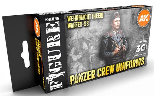 AK Interactive 11622 Figures Series: Waffen SS Panzer Crew Uniforms 3G Acrylic Paint Set (6 Colors) 17ml Bottles