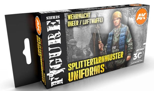 AK Interactive 11624 Figures Series: Wehrmacht (Heer/Luftwaffe Splintertarnmuster) Uniforms 3G Acrylic Paint Set (6 Colors) 17ml Bottles
