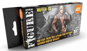 AK Interactive 11625 Figures Series: Waffen SS Oak Leaf/Tree Patterns Autumn/Winter 3G Acrylic Paint Set (6 Colors) 17ml Bottles