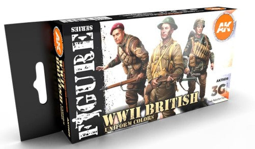 AK Interactive 11636 Figures Series: WWII British Uniforms 3G Acrylic Paint Set (6 Colors) 17ml Bottles