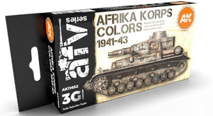 AK Interactive 11652 AFV Series: Afrika Korps 1941-1943 Camouflage 3G Acrylic Paint Set (6 Colors) 17ml Bottles