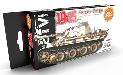 AK Interactive 11654 AFV Series: 1945 Late War Panzer Camouflage 3G Acrylic Paint Set (6 Colors) 17ml Bottles