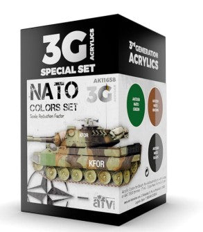 AK Interactive 11658 AFV Series: NATO 3G Acrylic Paint Set (3 Colors) 17ml Bottles