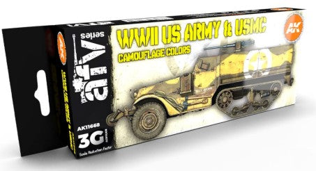 AK Interactive 11668 AFV Series: US Army & USMC Camouflage 3G Acrylic Paint Set (6 Colors) 17ml Bottles
