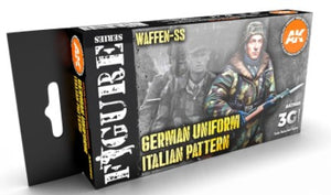 AK Interactive 11681 Figures Series: Waffen SS Uniform Italian Pattern 3G Acrylic Paint Set (6 Colors) 17ml Bottles (D)