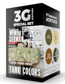 AK Interactive 11686 AFV Series: WWI German Tank 3G Acrylic Paint Set (4 Colors) 17ml Bottles