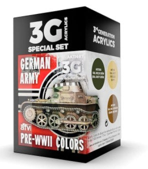 AK Interactive 11687 AFV Series: German Army Pre-WWII 3G Acrylic Paint Set (3 Colors) 17ml Bottles