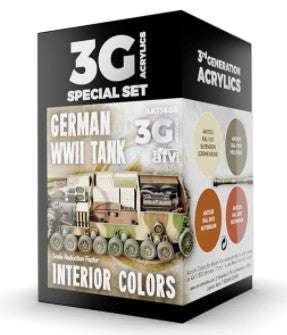 AK Interactive 11688 AFV Series: WWII German Tank Interior 3G Acrylic Paint Set (4 Colors) 17ml Bottles